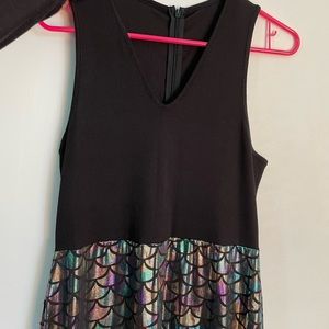 Shein mermaid print metallic dress SZE L